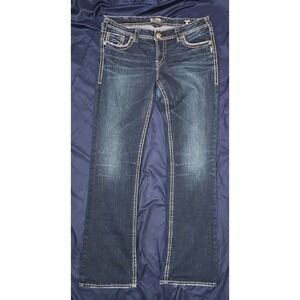 Silver Aiko Mid Slim Boot embroidered jeans‎ W34/L33